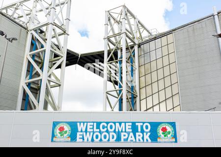 Ewood Park, Blackburn, Lancashire, Royaume-Uni. Domicile de l'un des membres fondateurs de la ligue de football Blackburn Rovers Football Club Banque D'Images