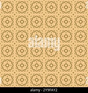 Motif de fleurs en mosaïque simple. Talavera Seamless Pattern. Design batik Illustration de Vecteur