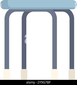 Tabouret rond moderne simple avec quatre pieds isolés sur fond blanc Illustration de Vecteur