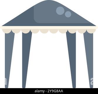 Tente d'événement bleue simple fournissant un abri contre le soleil, parfait pour les événements et les rassemblements en plein air Illustration de Vecteur