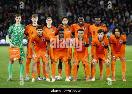 Almelo, pays-Bas. 10 octobre 2024. ALMELO, 10-10-2024, stade Asito, football, amical, saison 2024/2025, pendant le match pays-Bas U21 - Mexique U21, Team pays-Bas U21 crédit : Pro Shots/Alamy Live News Banque D'Images