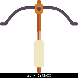 Cette icône vectorielle plate représente une arbalète, une arme à distance utilisant une flèche comme projectile Illustration de Vecteur