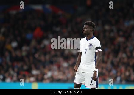 Londres, Royaume-Uni. 10 octobre 2024. Londres, Angleterre, 10 octobre 2024 : Bukayo Saka (7 Angleterre) pendant le match de l'UEFA Nations League entre l'Angleterre et la Grèce au stade de Wembley à Londres, Angleterre (Alexander Canillas/SPP) crédit : SPP Sport Press photo. /Alamy Live News Banque D'Images