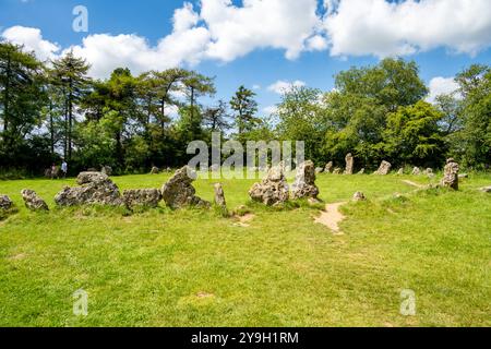 Les Rollright Stones, un complexe de monuments mégalithiques du néolithique et de l'âge du bronze près du village de long Compton, aux confins de l'Oxfordshire et de l'Ouest Banque D'Images