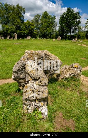 Les Rollright Stones, un complexe de monuments mégalithiques du néolithique et de l'âge du bronze près du village de long Compton, aux confins de l'Oxfordshire et de l'Ouest Banque D'Images