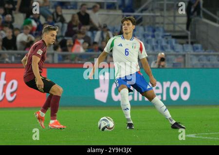 Roma, Italie. 10 octobre 2024. L'Italien Samuele Ricci lors du match de qualification du Groupe 2 de l'UEFA Nations League 2024/25 entre l'Italie et la Belgique au stade Olimpico de Rome le 10 octobre 2021. (Photo de Fabrizio Corradetti/LaPresse) crédit : LaPresse/Alamy Live News Banque D'Images