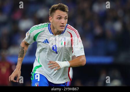 Rome, Italie. 10 octobre 2024. L'Italien Mateo Retegui lors du match de football de l'UEFA Nations League opposant l'Italie et la Belgique au stade Olimpico à Rome (Italie), le 10 octobre 2024. Crédit : Insidefoto di andrea staccioli/Alamy Live News Banque D'Images