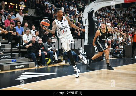 Villeurbanne, France. 10 octobre 2024. Will Clyburn de Segafredo Virtus Bologna lors du match de basket-ball de Turkish Airlines EuroLeague entre LDLC ASVEL et Virtus Segafredo Bologna le 10 octobre 2024 à Astroballe à Villeurbanne, France - photo Cyril lestage/DPPI crédit : DPPI Media/Alamy Live News Banque D'Images