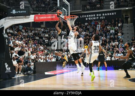 Villeurbanne, France. 10 octobre 2024. Action lors du match de basket-ball de Turkish Airlines EuroLeague entre LDLC ASVEL et Virtus Segafredo Bologna le 10 octobre 2024 à Astroballe à Villeurbanne, France - photo Cyril lestage/DPPI crédit : DPPI Media/Alamy Live News Banque D'Images