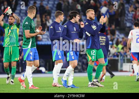 Roma, Roma, Italia. 10 octobre 2024. Lors du premier match de Ligue nationale 10/10/2024 match de football entre l'Italie et la Belgique au Stadio Olimpico à Rome. En photo : (crédit image : © Fabio Sasso/ZUMA Press Wire) USAGE ÉDITORIAL SEULEMENT! Non destiné à UN USAGE commercial ! Banque D'Images