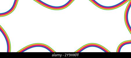 Fond de squiggles arc-en-ciel. Lignes dynamiques de courbes colorées. Pour bannières, modèles ou affiches. Impression créative minimaliste. Illustration vectorielle Illustration de Vecteur
