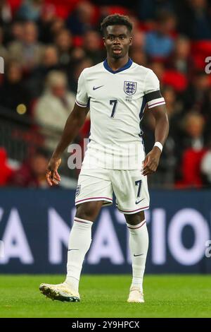 Bukayo Saka, de l'Angleterre, regarde pendant l'UEFA Nations League - League B - Group B2 - match Angleterre vs Grèce au stade de Wembley, Londres, Royaume-Uni, le 10 octobre 2024 (photo par Gareth Evans/News images) Banque D'Images