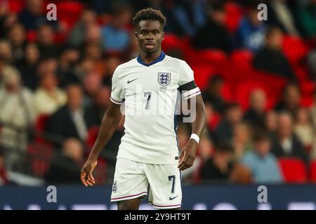 Londres, Royaume-Uni. 10 octobre 2024. Bukayo Saka, de l'Angleterre, regarde pendant l'UEFA Nations League - League B - Group B2 - match Angleterre vs Grèce au stade de Wembley, Londres, Royaume-Uni, le 10 octobre 2024 (photo par Gareth Evans/News images) à Londres, Royaume-Uni le 10/10/2024. (Photo de Gareth Evans/News images/SIPA USA) crédit : SIPA USA/Alamy Live News Banque D'Images