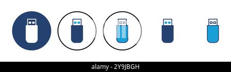 Vecteur d'icône USB. Vecteur d'icône de disque Flash Illustration de Vecteur