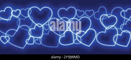 bannière de motif à thème de coeur et d'affection pour le vecteur de jour de la saint-valentin Illustration de Vecteur