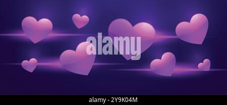 saint-valentin belle coeur thème bannière pour les annonces romantiques vecteur Illustration de Vecteur