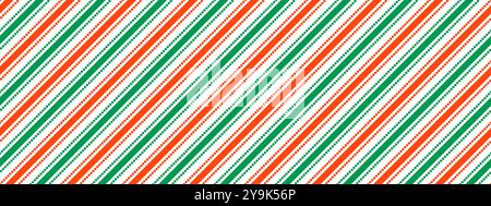 Motif sans couture de Noël. Fond rouge et vert à rayures pointillées droites diagonales. Papier peint décoratif répétitif de canne de bonbons. Imprimé cadeau de Noël à la menthe poivrée. Toile de fond de cadeau de vacances d'hiver de vecteur Illustration de Vecteur