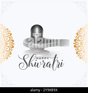 happy shivratri hindou devotional fond avec shiv lingam vecteur Illustration de Vecteur