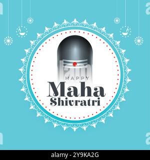 happy maha shivratri carte de dévotion avec lord shiva shivling vecteur Illustration de Vecteur