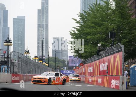 Le pilote NASCAR Xfinity, Parker Kligerman (48), prend la piste pour s'entraîner pour l'inauguration de la Loop 121 sur le Chicago Street course à Chicago il Banque D'Images