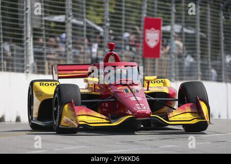 ALEX Palou (10 ans), pilote de LA SÉRIE NTT INDYCAR, de Barcelone, en Espagne, parcourt les virages lors d'une séance d'essais pour les concessionnaires Honda Indy de l'Ontario Banque D'Images