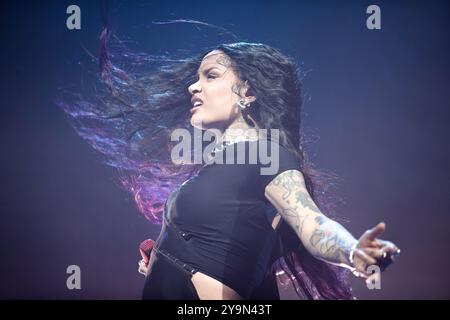 Houston, Texas, États-Unis. 08 octobre 2024. Kehlani se produit au 713 Music Hall à Houston, Texas, le 8 octobre lors de la tournée Crash World Tour. (Photo de Reginald Mathalone/NurPhoto) crédit : NurPhoto SRL/Alamy Live News Banque D'Images