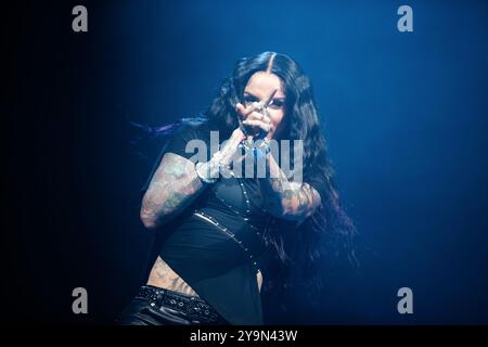 Houston, Texas, États-Unis. 08 octobre 2024. Kehlani se produit au 713 Music Hall à Houston, Texas, le 8 octobre lors de la tournée Crash World Tour. (Photo de Reginald Mathalone/NurPhoto) crédit : NurPhoto SRL/Alamy Live News Banque D'Images