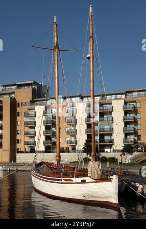 Le voilier préservé 'Wyvern' (lancé en 1897) est amarré à Stavanger, en Norvège. Banque D'Images