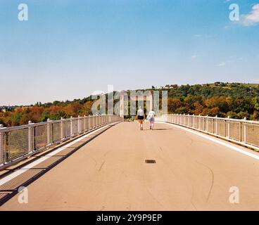 Pont Jedleseer, sur le Nouveau Danube, Vienne, Autriche. Banque D'Images