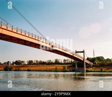 Pont Jedleseer, sur le Nouveau Danube, Vienne, Autriche. Banque D'Images