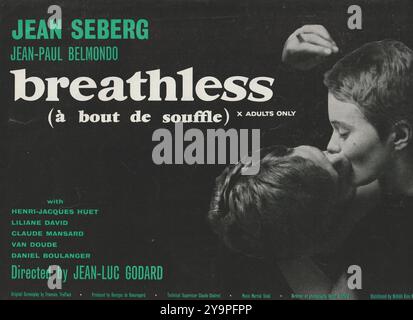 Breathless A bout de souffle Jean Paul Belmondo, Jean Seberg 1960 British Pressbook Banque D'Images