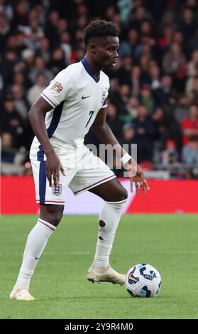 Londres, Royaume-Uni. 10 octobre 2024. Bukayo Saka (Arsenal) de l'Angleterre en action lors du match du Groupe 2 de l'UEFA Nations League entre l'Angleterre et la Grèce au stade de Wembley, Londres, le 10 octobre 2024 crédit : action Foto Sport/Alamy Live News Banque D'Images