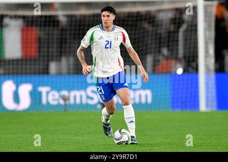 Alessandro Bastoni, Italien, lors du match de football de l'UEFA Nations League opposant l'Italie et la Belgique au stade Olimpico à Rome (Italie), le 10 octobre 2024. Banque D'Images