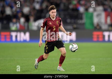 Maxim de Cuyper de Belgique lors du match de football de la Ligue des Nations de l'UEFA entre l'Italie et la Belgique au stade Olimpico à Rome (Italie), le 10 octobre 2024. Banque D'Images