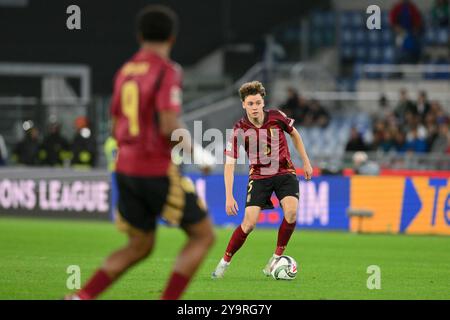 10 octobre 2024, Stadio Olimpico, Roma, Italie ; UEFA Nations League Football ; Italie contre Belgique ; Maxim de Cuyper de Belgique Banque D'Images