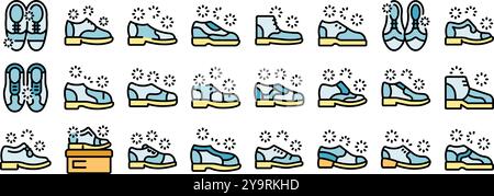 Différents styles de chaussures classiques pour hommes sont présentés, mettant l'accent sur la propreté et une apparence polie Illustration de Vecteur