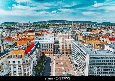 BUDAPEST, HONGRIE-Mai 04, 2016 : Centre de Budapest, vue à partir de la Basilique St.Stephen Banque D'Images