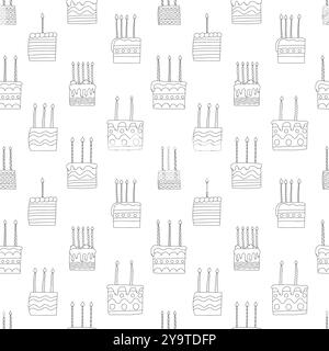 Gâteaux tranches avec des bougies Illustration de Vecteur