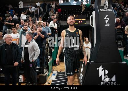 Villeurbanne, France. 10 octobre 2024. Joffrey Lauvergne de LDLC ASVEL lors du match de basket-ball de Turkish Airlines EuroLeague entre LDLC ASVEL et Virtus Segafredo Bologne le 10 octobre 2024 à Astroballe à Villeurbanne, France - photo Cyril lestage/DPPI crédit : DPPI Media/Alamy Live News Banque D'Images