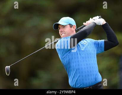 Le 18 juillet 2019, Rory McIlroy s'est envolée à la 5e place lors de la première manche du tournoi de golf Open Championship au Royal Portrush Golf Club - Dunluce course, Portrush, Irlande du Nord. Banque D'Images