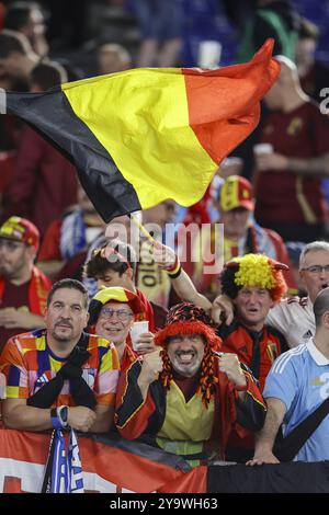 Supporters Belgique lors du match de l'UEFA Nations League 2024 entre l'Italie et la Belgique au stade Olimpico, Rome, Italie 10 octobre 2023. Banque D'Images