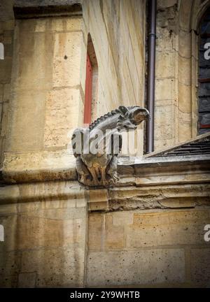 Gargouille Ghotic, Saint-Étienne-du-Mont, église catholique à Paris, sur la montagne Sainte-Geneviève, près du célèbre monument du Panthéon Banque D'Images