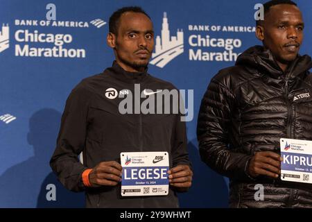 Chicago, États-Unis. 11 octobre 2024. Chicago, USA, 11 octobre 2024 : Birhanu Legese, Ethiopie est vu lors de la conférence de presse du marathon de Chicago le vendredi 11 octobre 2024 au Hilton Chicago, Chicago, USA. (PAS D'USAGE COMMERCIAL) (Shaina Benhiyoun/SPP) crédit : SPP Sport Press photo. /Alamy Live News Banque D'Images