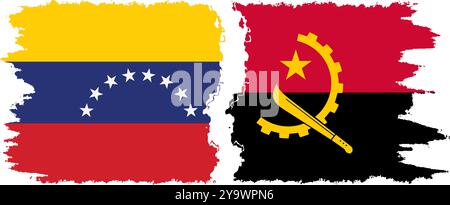 Angola et Venezuela grunge drapeaux connexion, vecteur Illustration de Vecteur