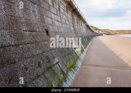 Des réparations majeures sont prévues pour protéger la digue de Filey de toute détérioration ultérieure Banque D'Images