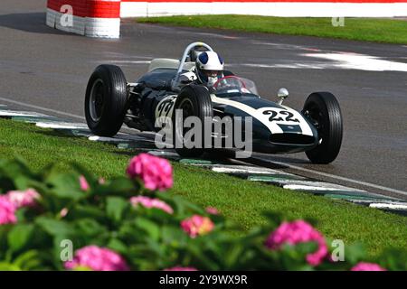 Charlie Martin, Cooper-Climax T53, Richmond et Gordon Trophies, vingt-cinq minutes de course, dans de mauvaises conditions de pluie et d’averses, pour 2500cc GRA Banque D'Images