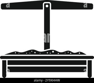 Bac à sable avec auvent protégeant du soleil, isolé sur fond blanc Illustration de Vecteur