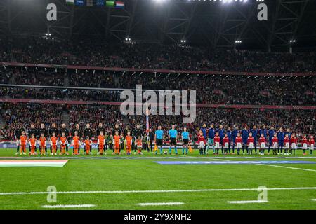 Hongrie et Nederlands lors du match de l'UEFA Nations League opposant Hongrie vs Hollande le 11 octobre 2024 au stade Puskas Arena de Budapest, Hongrie crédit : Independent photo Agency Srl/Alamy Live News Banque D'Images