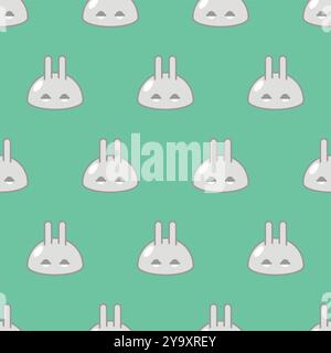 Lapin goutte avec motif d'oreilles sans couture. Fond drôle de créatures. Ornement de lapin de dessin animé mignon. Texture de tissu bébé Illustration de Vecteur
