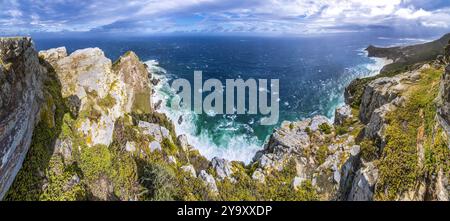Afrique du Sud, Cap occidental, Cap de bonne espérance, réserve naturelle du Parc National de bonne-espérance, vue panoramique à Cape point Banque D'Images